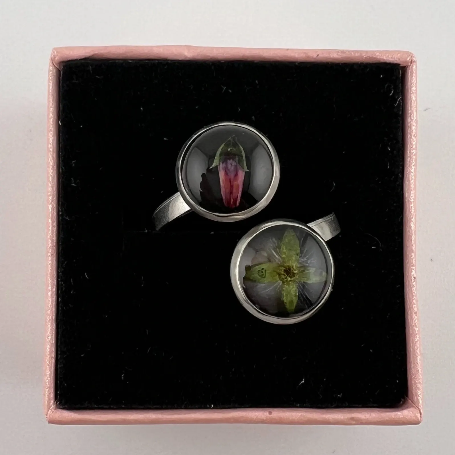 Prsten, pryskyřice, kulatý, květy, 1